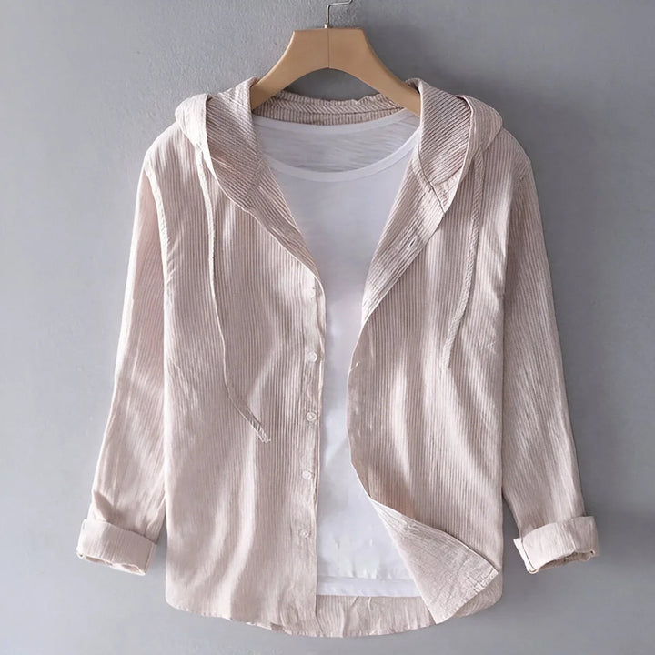 Damen Zip Hoodie mit Kapuze und leichtem Streifenmuster