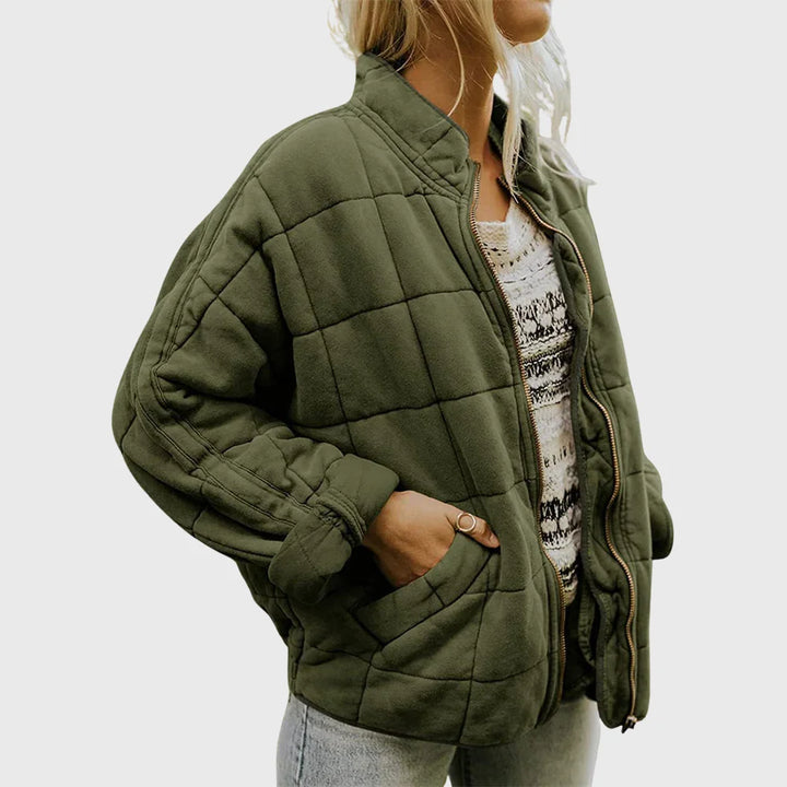 Kurze Damen Steppjacke mit Taschen