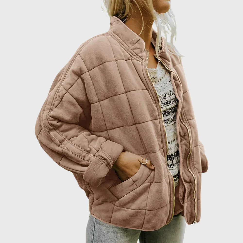 Kurze Damen Steppjacke mit Taschen