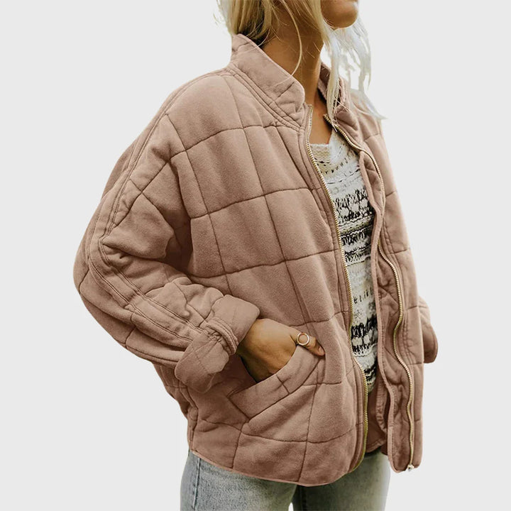 Kurze Damen Steppjacke mit Taschen