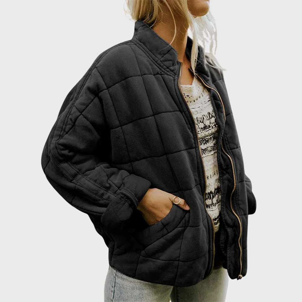 Kurze Damen Steppjacke mit Taschen