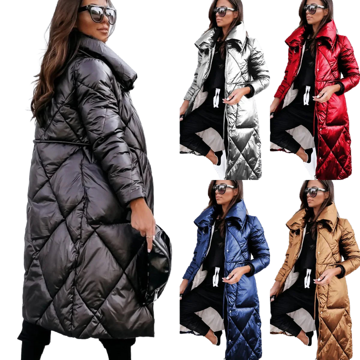 Damen Steppjacke mit hohem Kragen und Reißverschluss