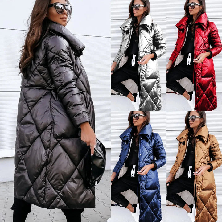Damen Steppjacke mit hohem Kragen und Reißverschluss