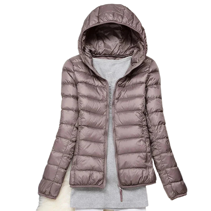 Damen Steppjacke mit Kapuze und Reißverschluss