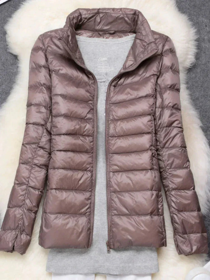Damen Steppjacke mit Kapuze und Reißverschluss