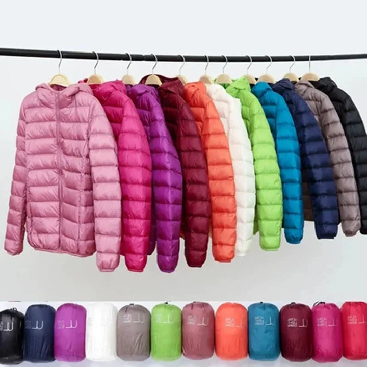 Damen Steppjacke mit Kapuze und Reißverschluss