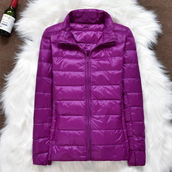Damen Steppjacke mit Kapuze und Reißverschluss