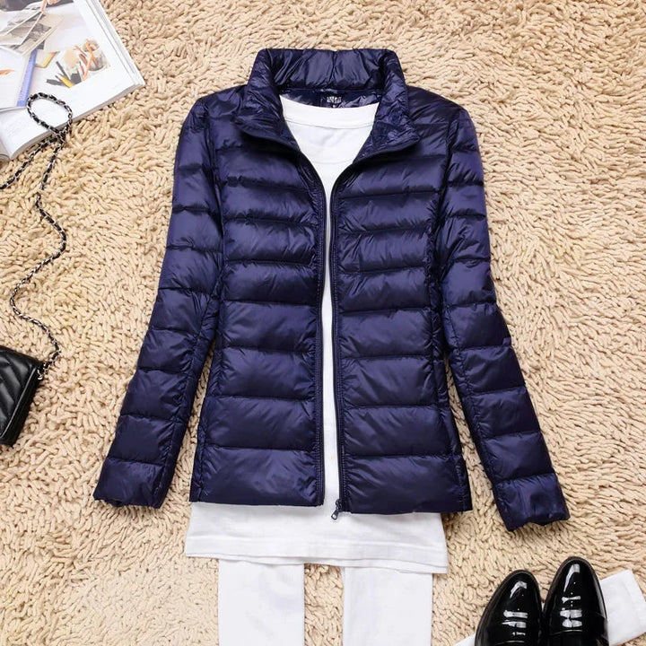 Damen Steppjacke mit Kapuze und Reißverschluss