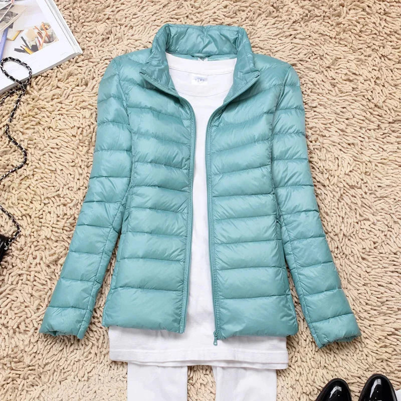 Damen Steppjacke mit Kapuze und Reißverschluss