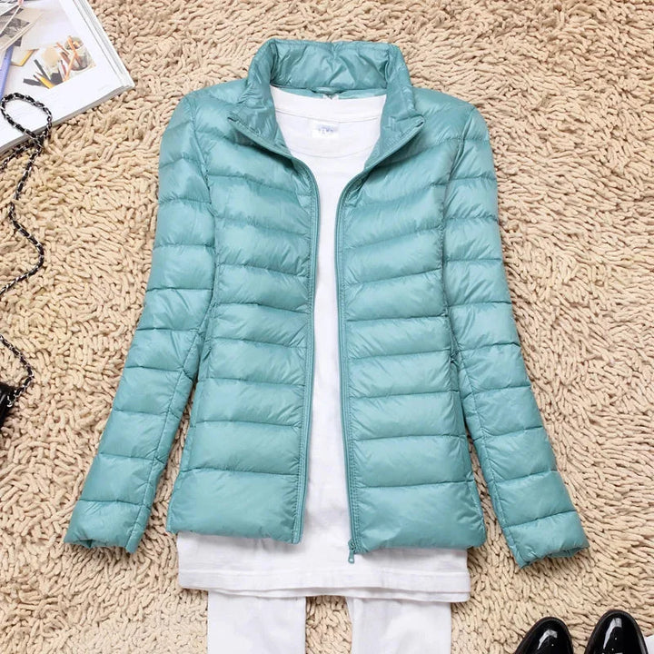 Damen Steppjacke mit Kapuze und Reißverschluss