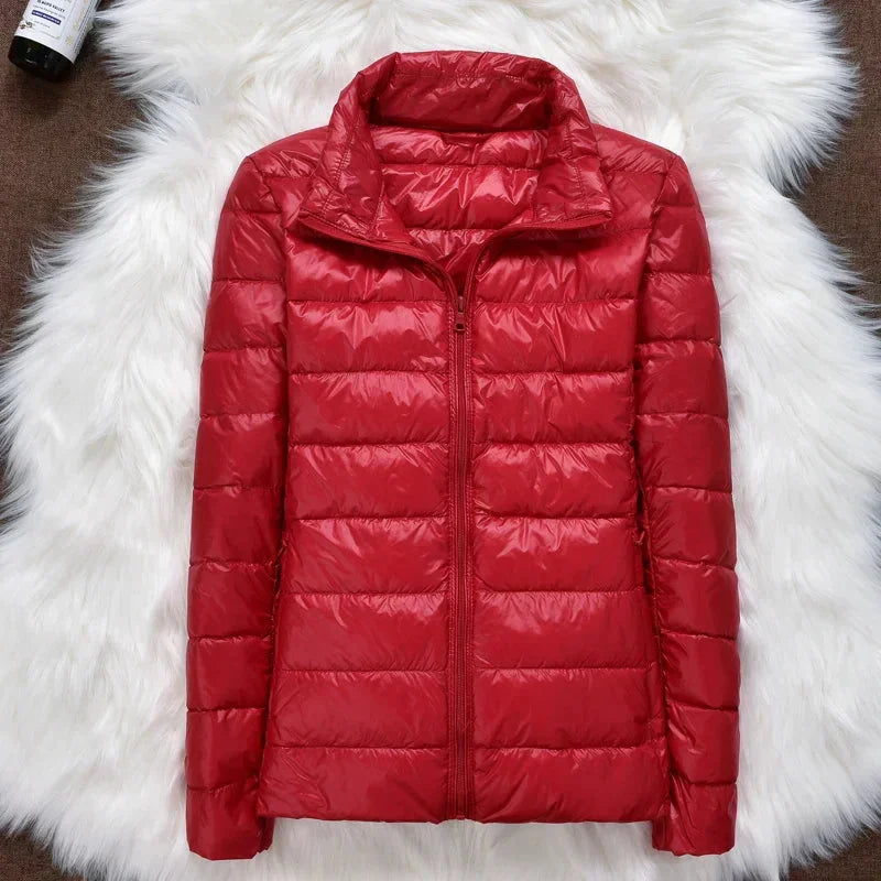 Damen Steppjacke mit Kapuze und Reißverschluss