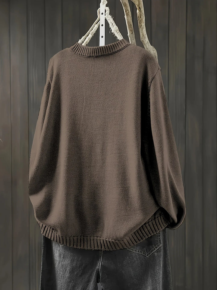Damen Strickjacke aus weichem Baumwollmix, bunten Knöpfen und lässigem Design, ideal für den Alltag.