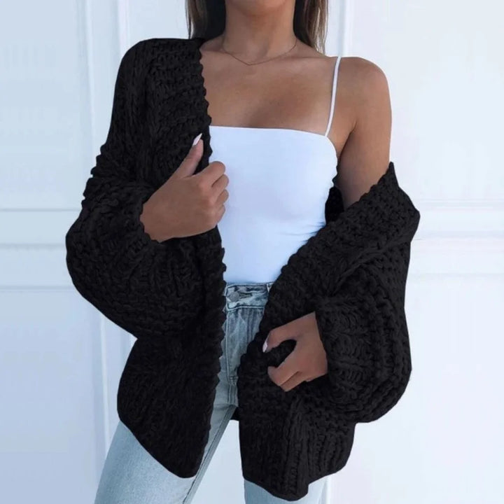 Damen Strickjacke Oversized mit Strukturmuster