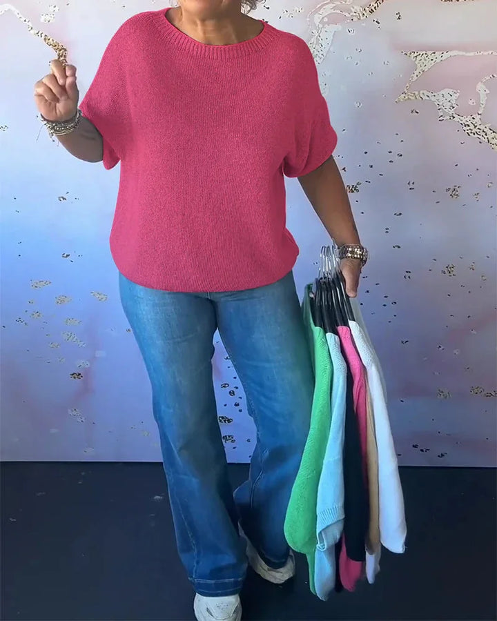 Damen Strickpullover aus weichem Material, lockere Passform, Rundhals, ideal für lässige Freizeitlooks.