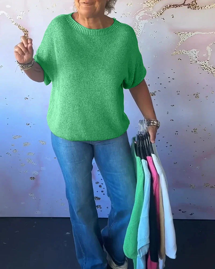Damen Strickpullover aus weicher Baumwolle, lockere Passform, Rundhalsausschnitt, ideal für Freizeitlooks.