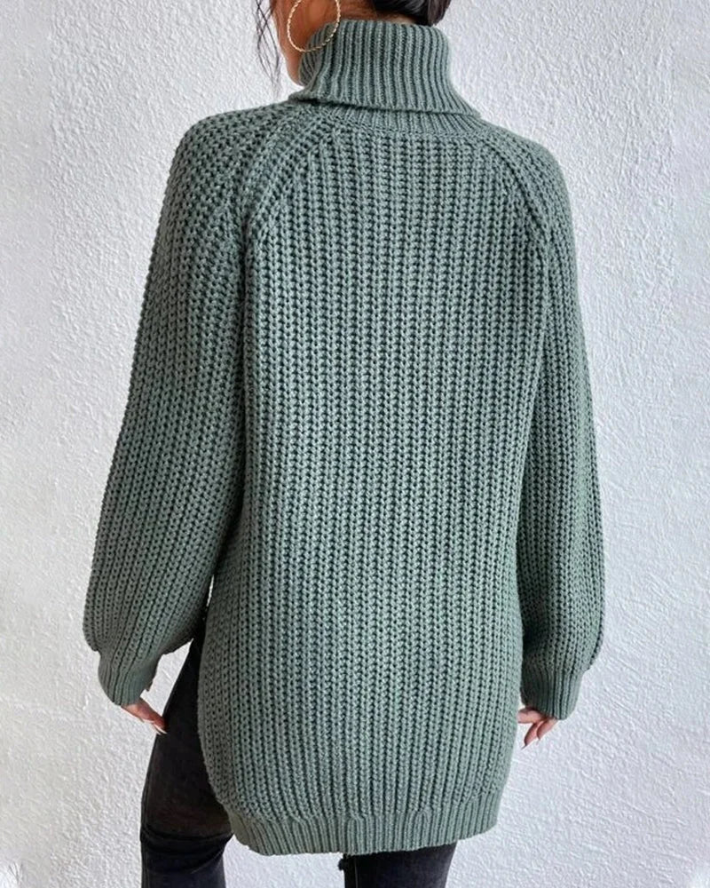 Damen Strickpullover mit Rollkragen, lockerem Schnitt aus gemütlichem, weichem Garn für ultimativen Komfort und vielseitigen…
