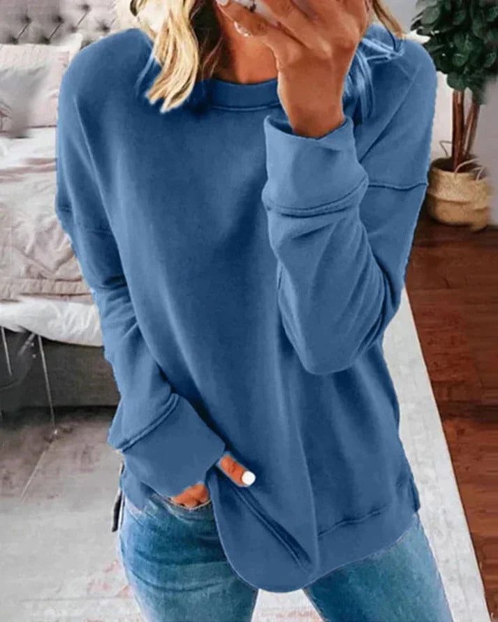 Lässiger Damen Pullover mit Rundhalsausschnitt