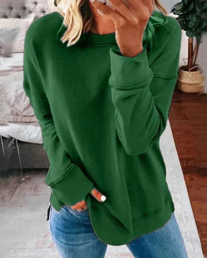 Lässiger Damen Pullover mit Rundhalsausschnitt