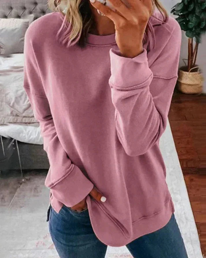 Lässiger Damen Pullover mit Rundhalsausschnitt