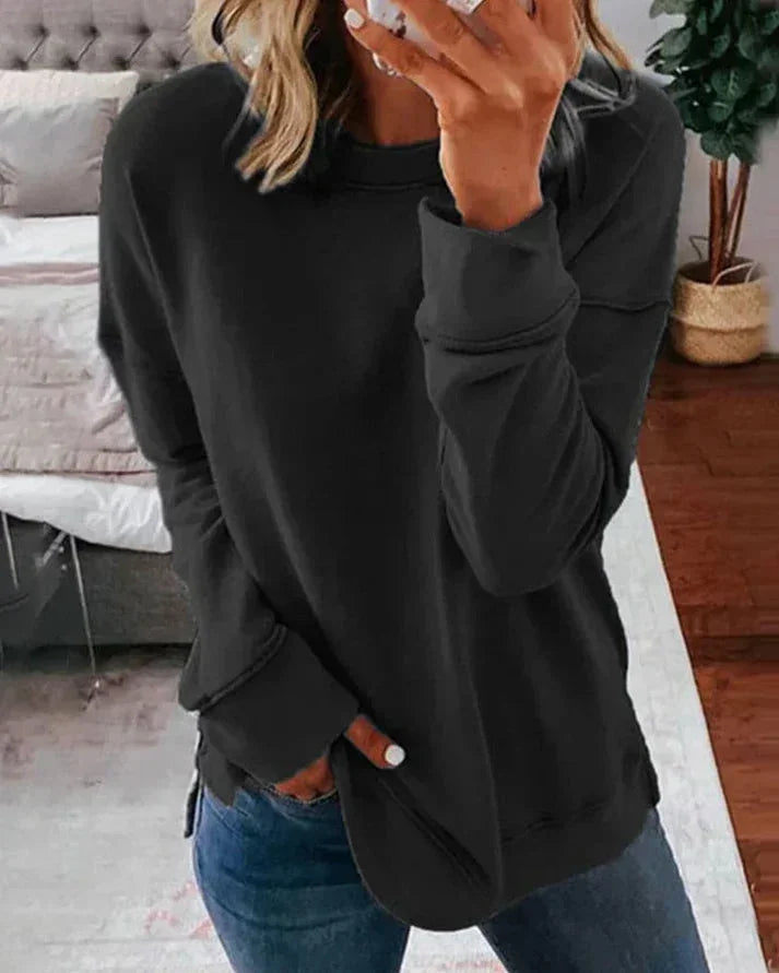 Lässiger Damen Pullover mit Rundhalsausschnitt