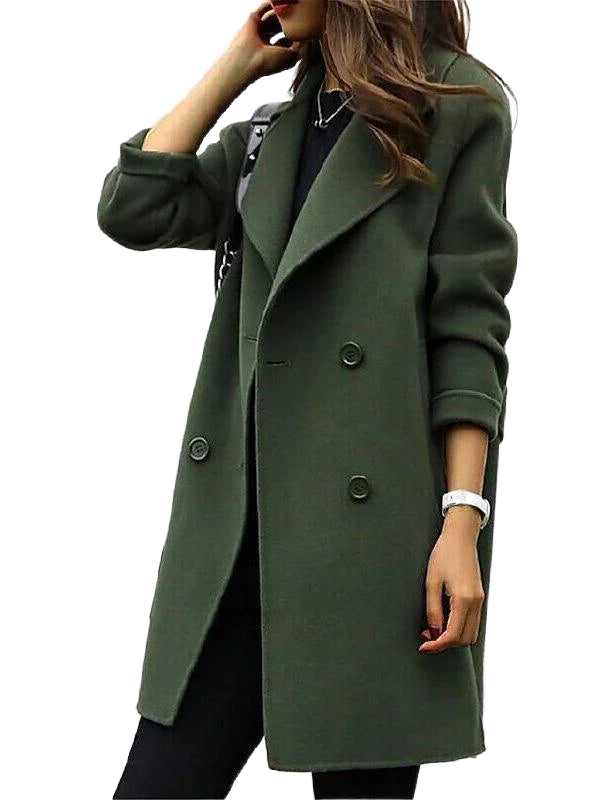 Damen Mantel mit doppelreihiger Knopfleiste