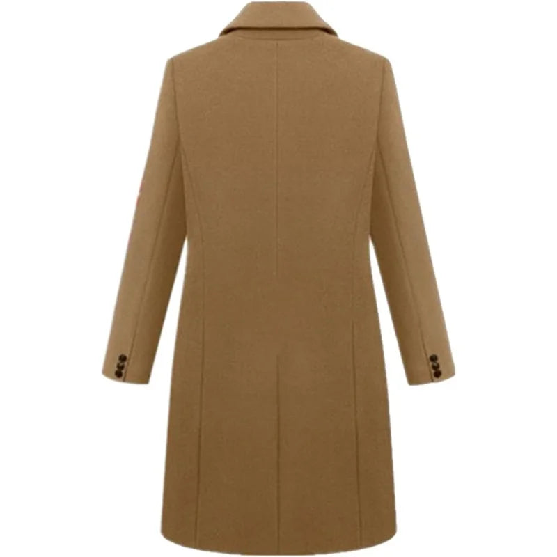 Damen Trenchcoat mit Knopfleiste, langem Schnitt, aus strapazierfähigem Baumwoll-Mix, ideal für Frühling und Herbst.