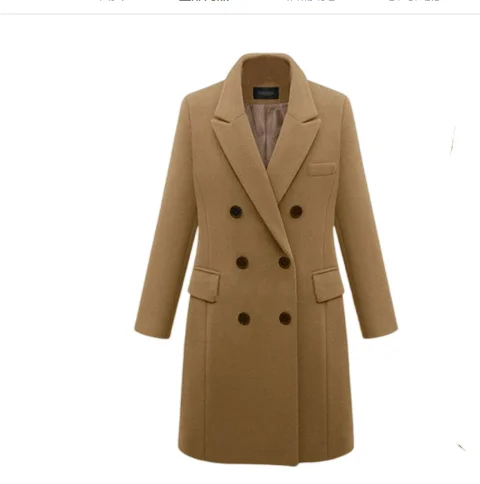 Khaki Damen Trenchcoat mit Knopfleiste, langem Schnitt und robustem Material, ideal für Übergangszeiten.