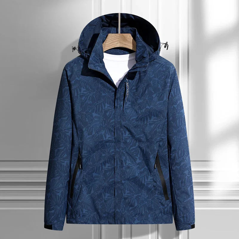 Regenjacke mit Kapuze für Frauen mit Muster und Taschen