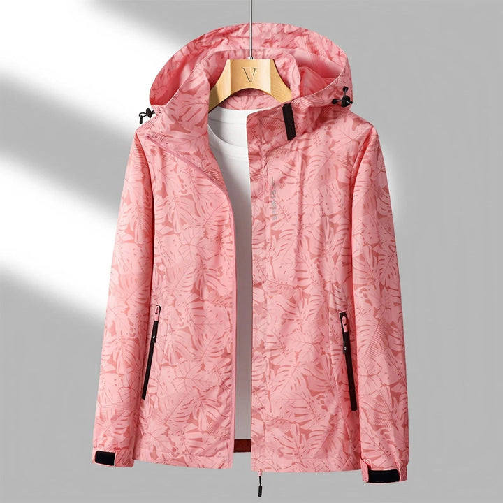 Regenjacke mit Kapuze für Frauen mit Muster und Taschen