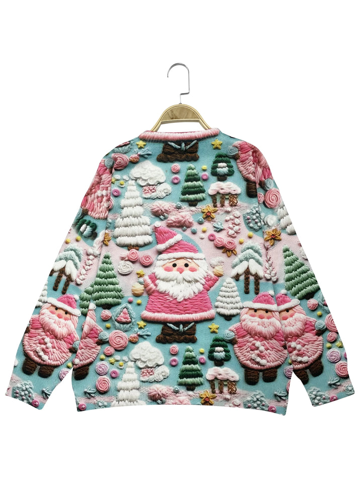 Damen Weihnachtspullover aus weichem Material mit 3D-Motiv und langen Ärmeln, ideal für die festliche Saison.