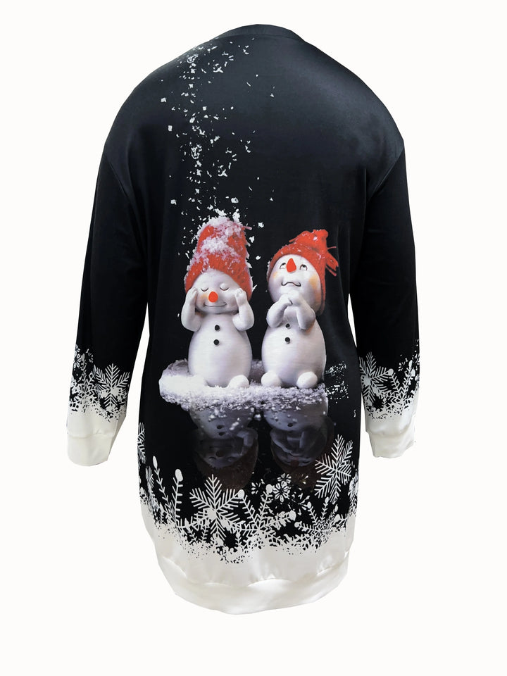 Damen Weihnachtspullover mit Schneemannmotiv, Rundhalsausschnitt, aus weichem Material, perfekte Winterbekleidung für…