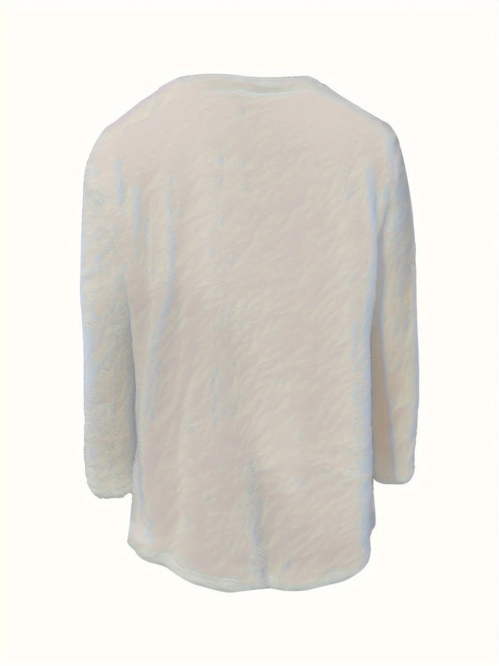 Damen Weihnachtspullover aus Baumwolle mit Taschen und Rundhalsausschnitt in festlichem Design und bequemer Passform.