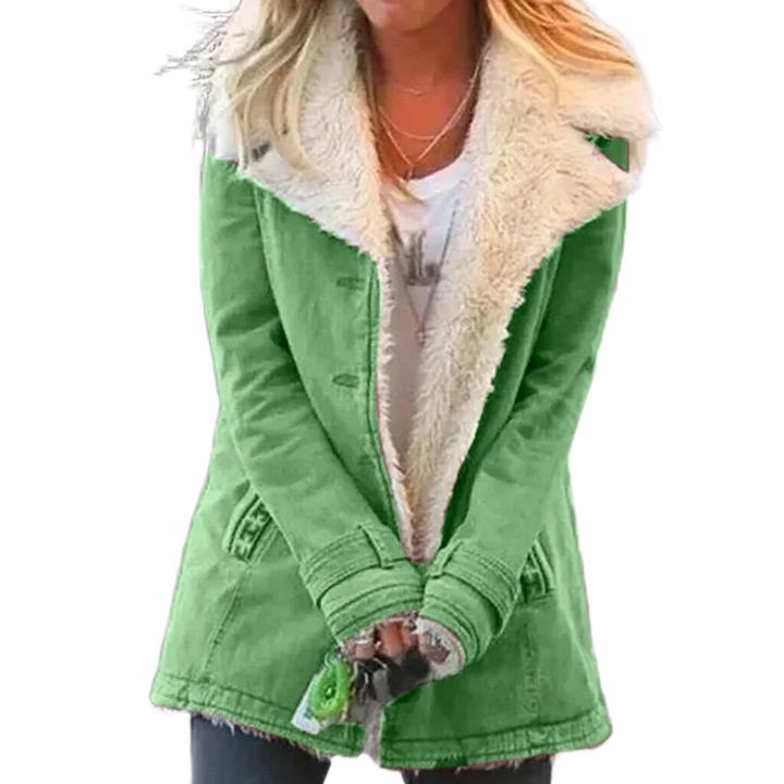 Damen Winterjacke mit Plüschfutter und Reißverschluss