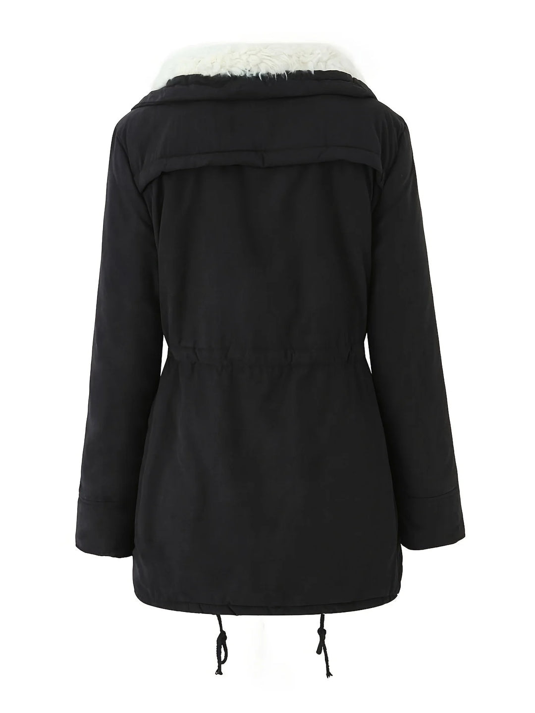 Damen Wintermantel mit Kapuze, weiches Innenfutter aus Fleece, klassischer Schnitt, ideal für kalte Wintertage.