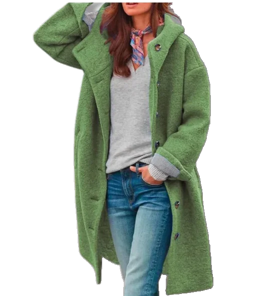 Damen Wintermantel mit Knopfleiste und Seitentaschen