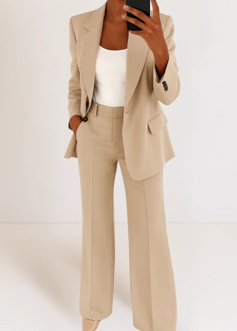 Damen Zweiteiler Hosenanzug mit Blazer und Hose