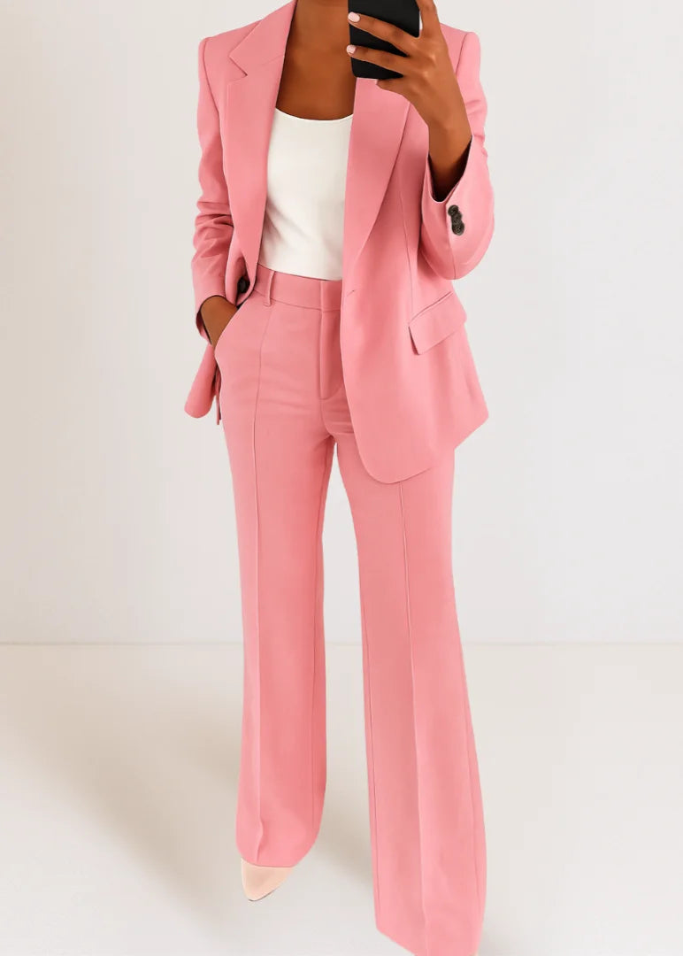 Damen Zweiteiler Hosenanzug mit Blazer und Hose