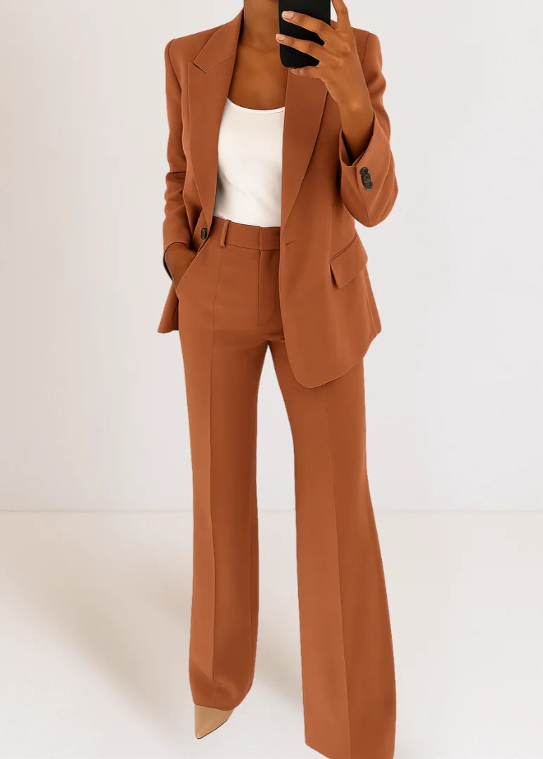Damen Zweiteiler Hosenanzug mit Blazer und Hose
