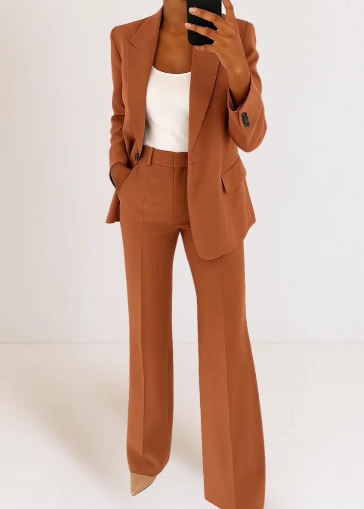 Damen Zweiteiler Hosenanzug mit Blazer und Hose