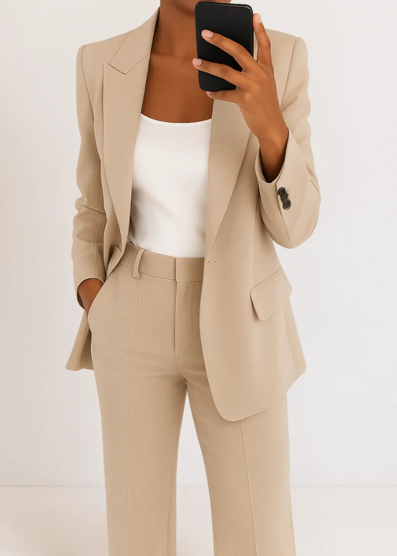 Damen Zweiteiler Hosenanzug mit Blazer und Hose
