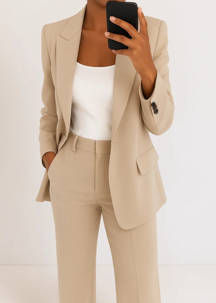 Damen Zweiteiler Hosenanzug mit Blazer und Hose