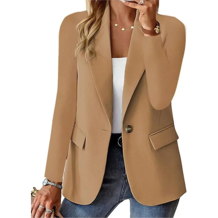 Damenblazer mit schmaler Passform und Knopfverschluss