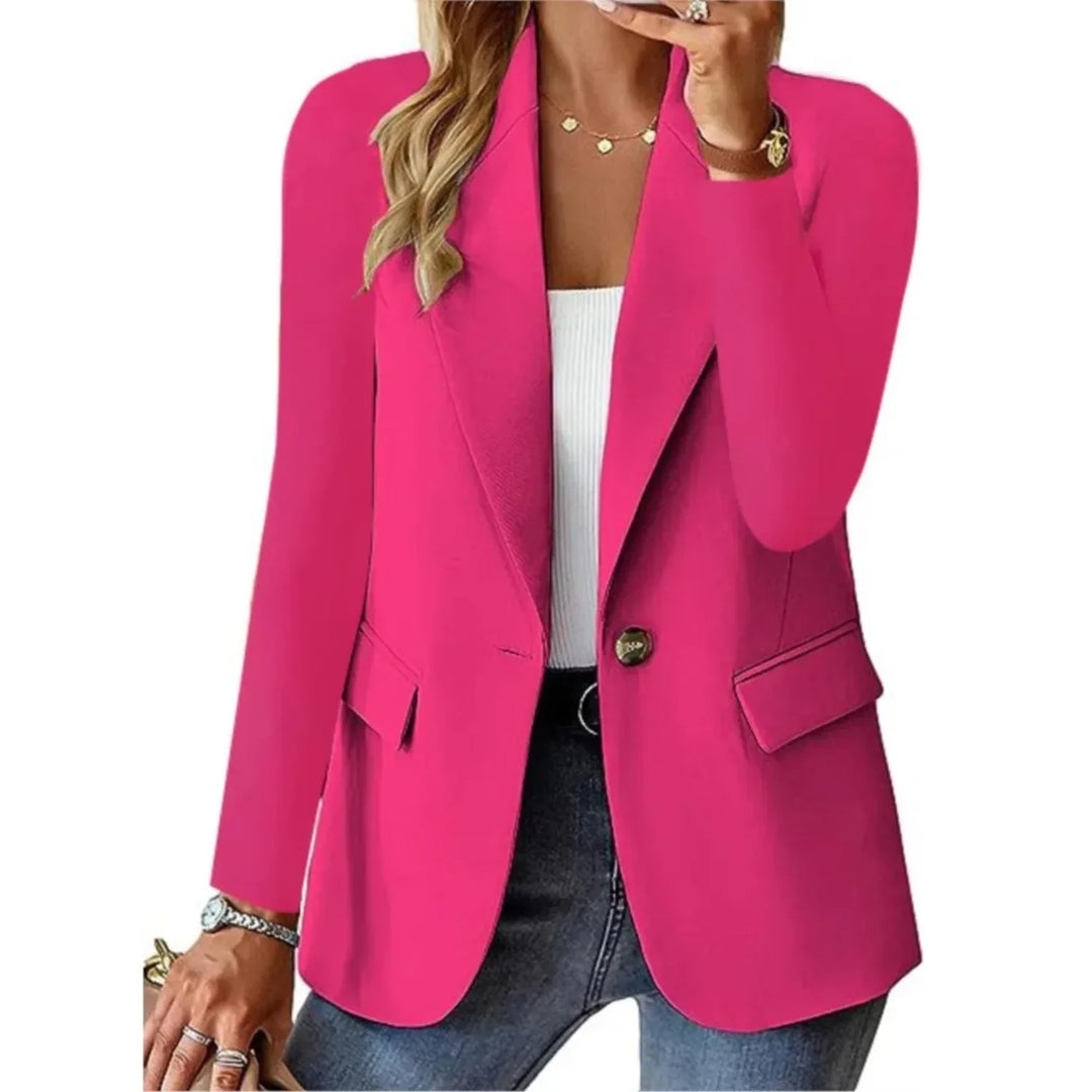 Damenblazer mit schmaler Passform und Knopfverschluss