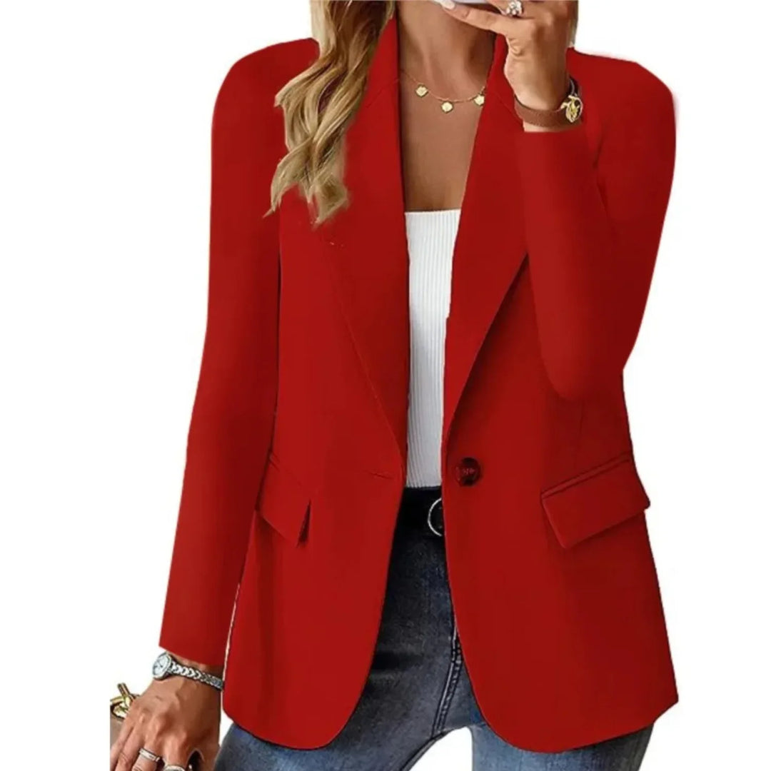Damenblazer mit schmaler Passform und Knopfverschluss