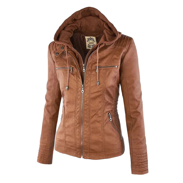 Damenjacke mit verstellbarer Kapuze und Reißverschlüssen