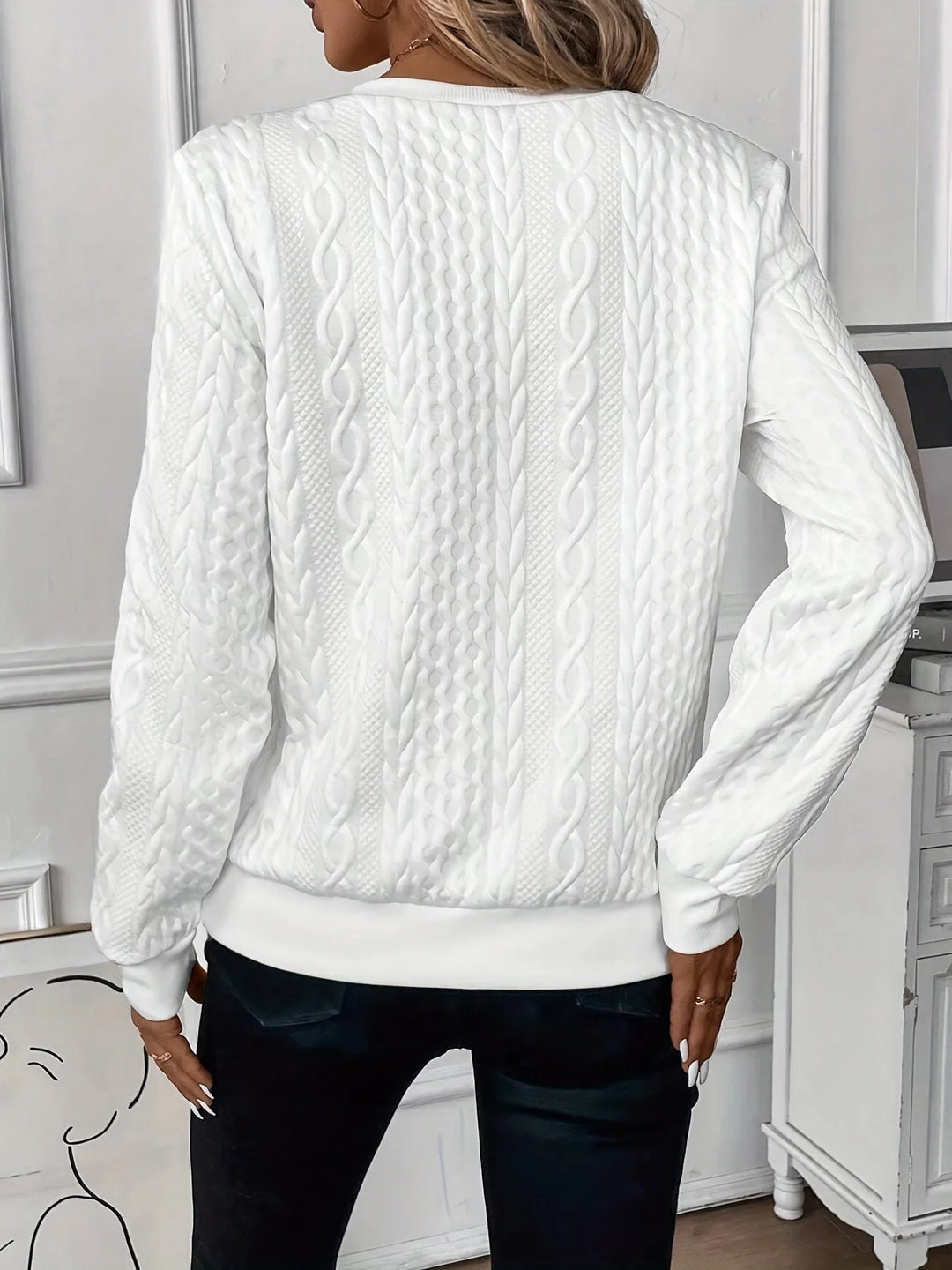 Damenstrickpullover mit Reißverschluss, Strukturmuster und bequemem Material für lässige Styles im Alltag.