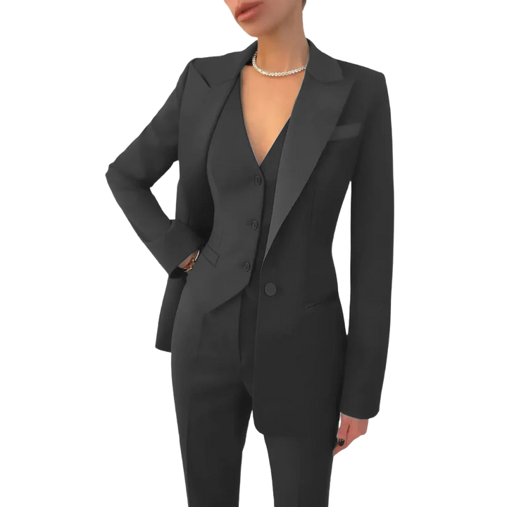 Elegantes dreiteiliges Damenkostüm mit taillierter Passform