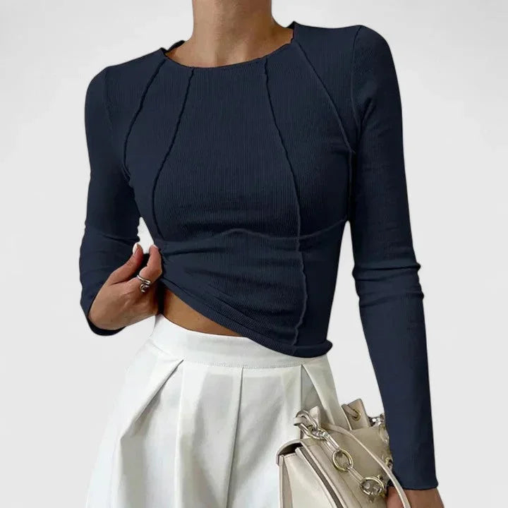 Elegantes Langarm-Top mit figurschmeichelnder Passform