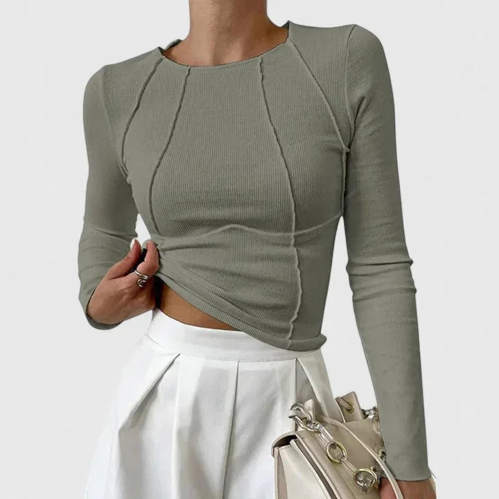 Elegantes Langarm-Top mit figurschmeichelnder Passform