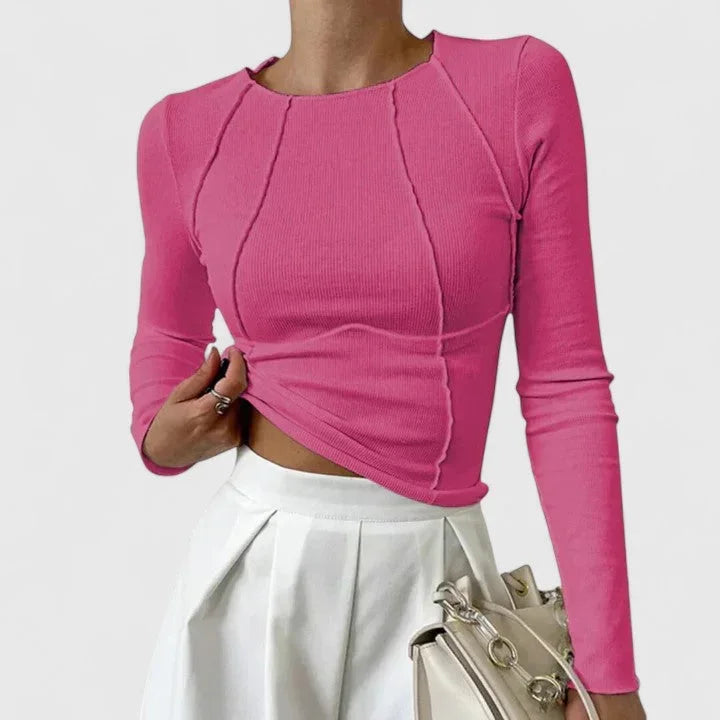 Elegantes Langarm-Top mit figurschmeichelnder Passform